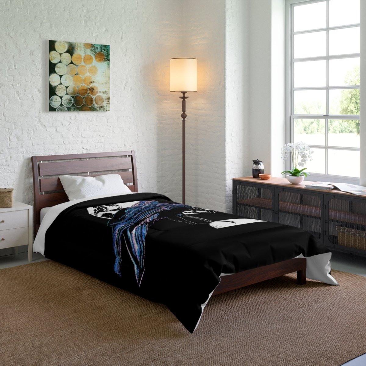 Mystical Crow Comforter – Cozy Home Decor for Dark Aesthetic Lovers - Curran Artworks