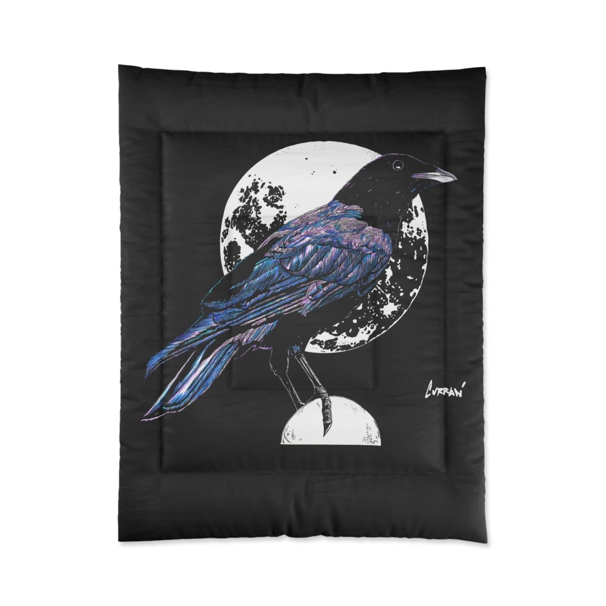 Mystical Crow Comforter – Cozy Home Decor for Dark Aesthetic Lovers - Curran Artworks