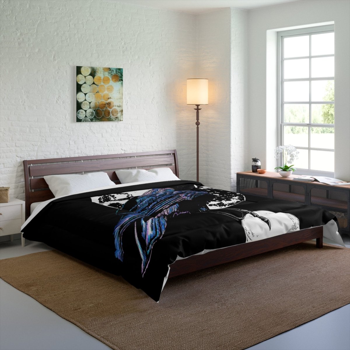 Mystical Crow Comforter – Cozy Home Decor for Dark Aesthetic Lovers - Curran Artworks