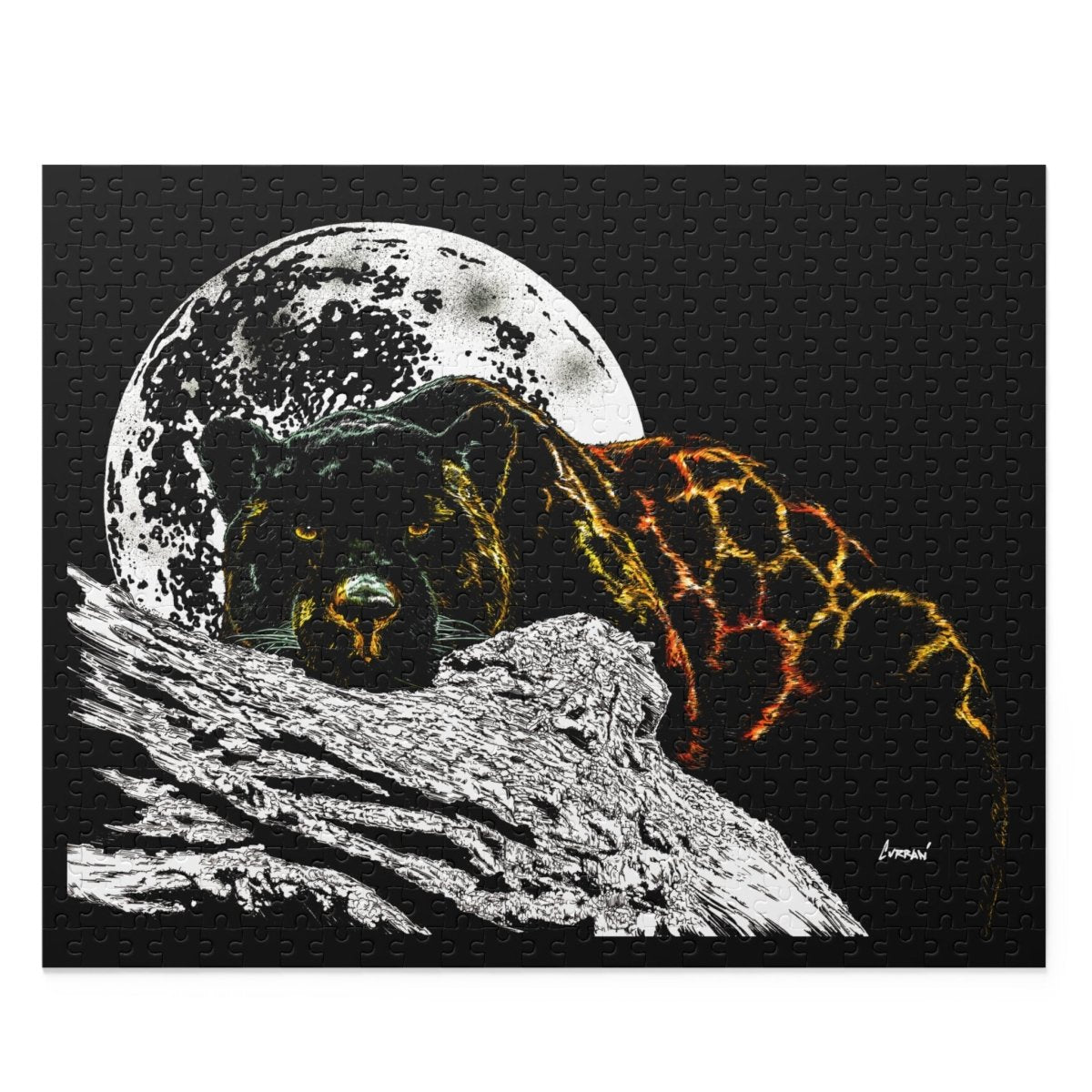 Mystical Hand Drawn Panther Art Puzzle - 500 - Piece Jigsaw for Nature Lovers - Curran Artworks