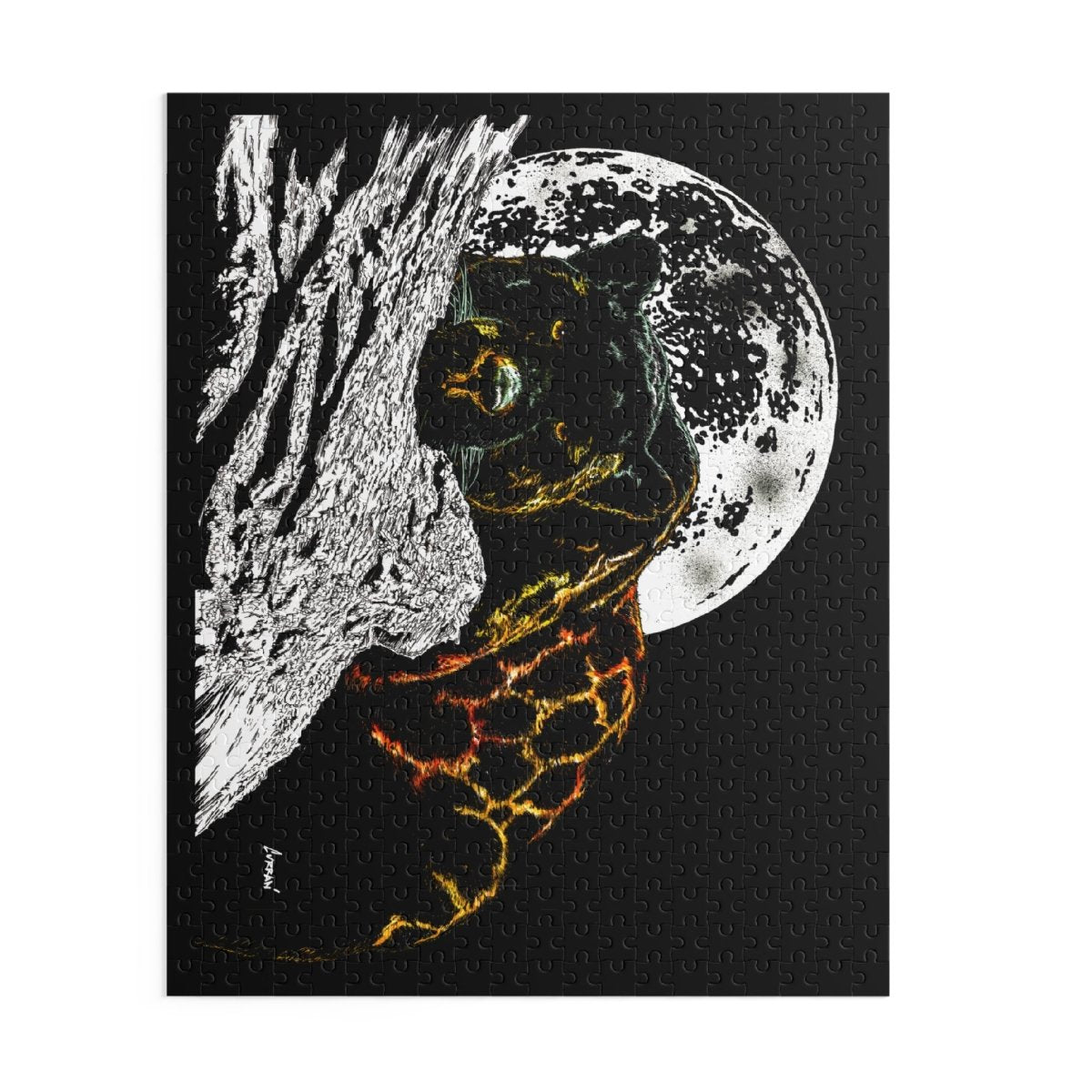 Mystical Hand Drawn Panther Art Puzzle - 500 - Piece Jigsaw for Nature Lovers - Curran Artworks