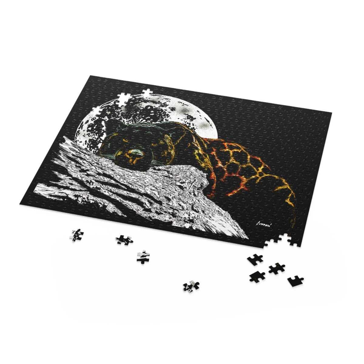 Mystical Hand Drawn Panther Art Puzzle - 500 - Piece Jigsaw for Nature Lovers - Curran Artworks