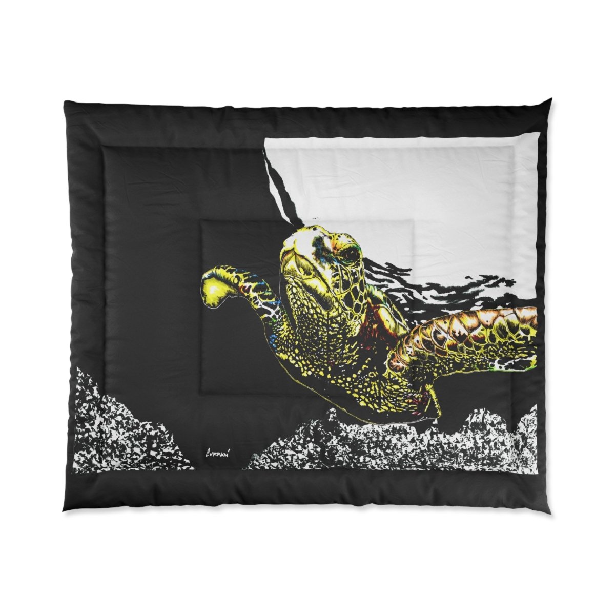 Ocean Turtle Comforter - Stylish Bedding for Nature Lovers - Curran Artworks