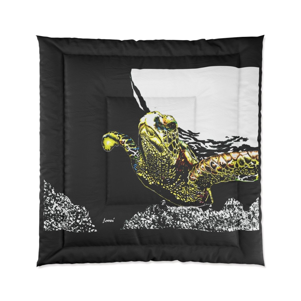 Ocean Turtle Comforter - Stylish Bedding for Nature Lovers - Curran Artworks
