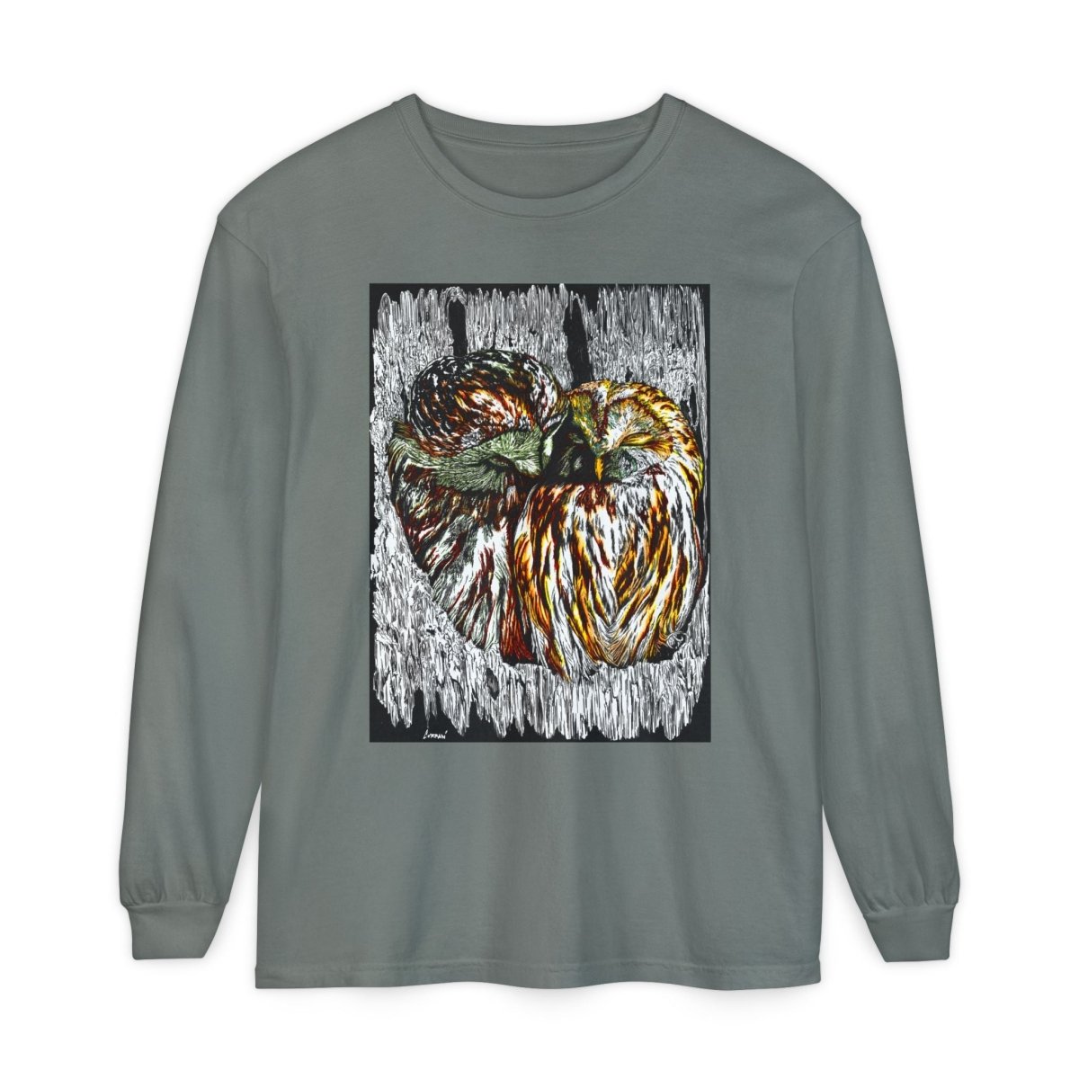Owl Artistic Long Sleeve T-Shirt | Nature - Inspired Design for Casual Wear - Curran Artworks