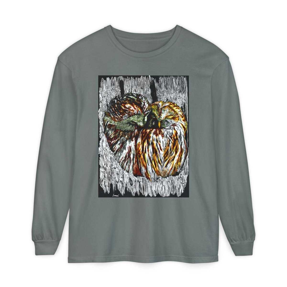 Owl Artistic Long Sleeve T-Shirt | Nature - Inspired Design for Casual Wear - Curran Artworks
