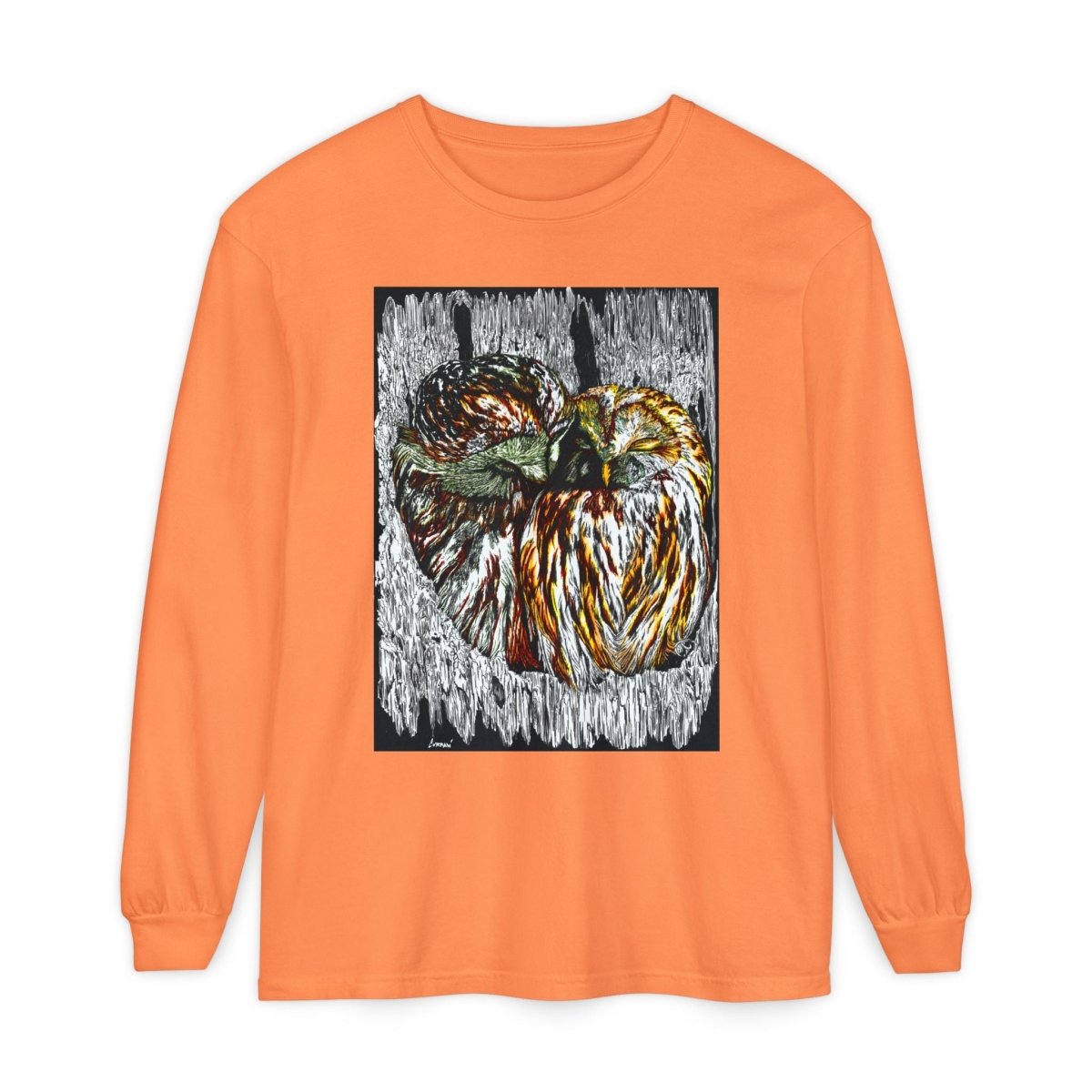 Owl Artistic Long Sleeve T-Shirt | Nature - Inspired Design for Casual Wear - Curran Artworks