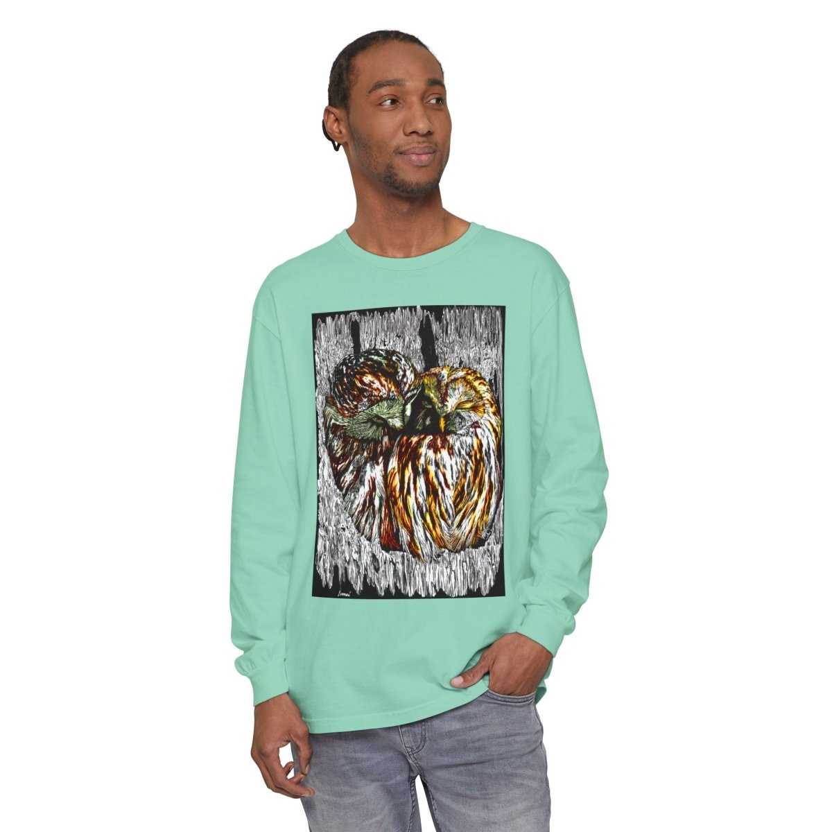 Owl Artistic Long Sleeve T-Shirt | Nature - Inspired Design for Casual Wear - Curran Artworks