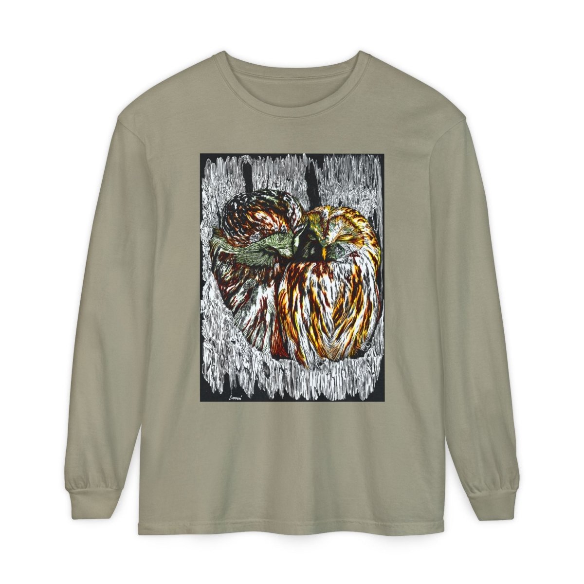 Owl Artistic Long Sleeve T-Shirt | Nature - Inspired Design for Casual Wear - Curran Artworks