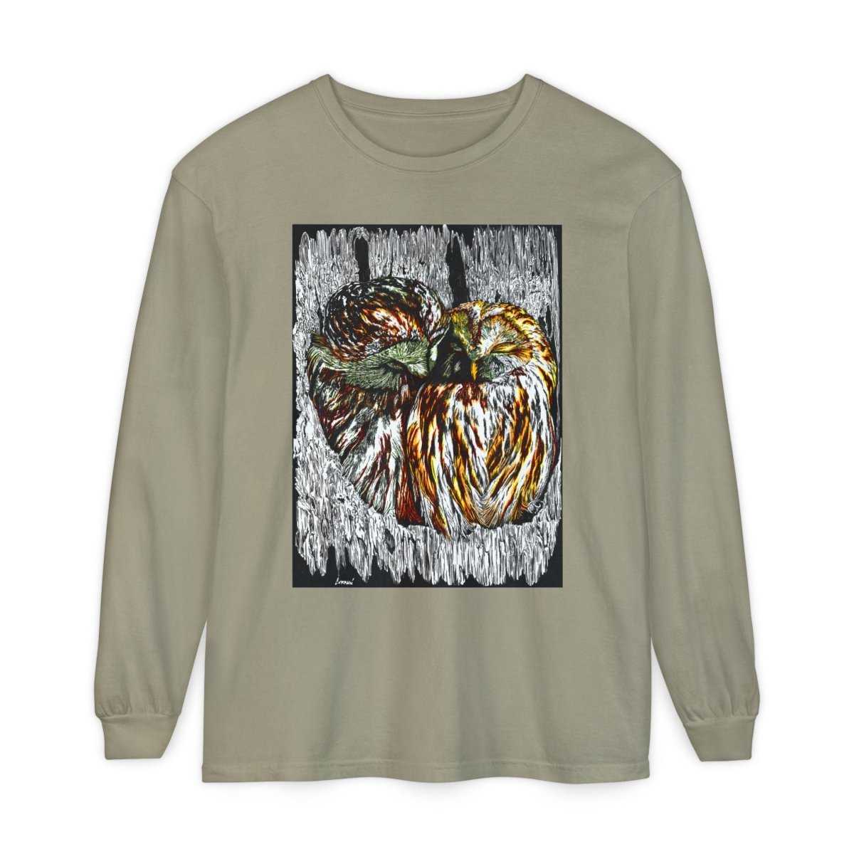 Owl Artistic Long Sleeve T-Shirt | Nature - Inspired Design for Casual Wear - Curran Artworks