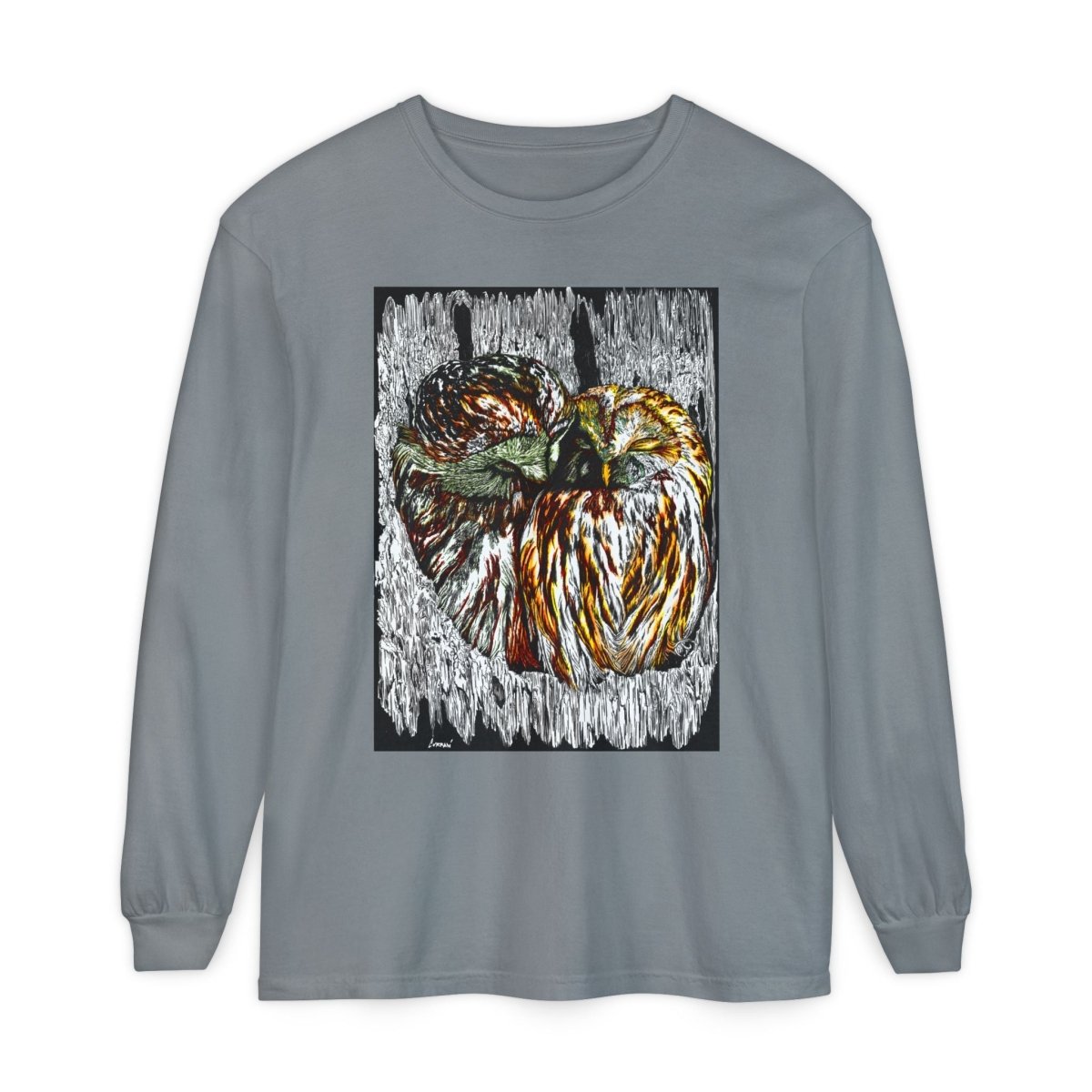 Owl Artistic Long Sleeve T-Shirt | Nature - Inspired Design for Casual Wear - Curran Artworks