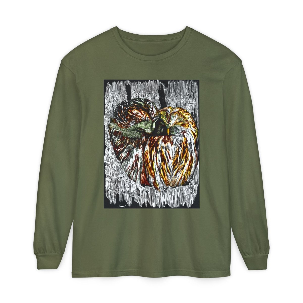Owl Artistic Long Sleeve T-Shirt | Nature - Inspired Design for Casual Wear - Curran Artworks