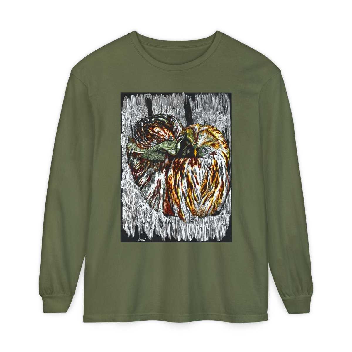 Owl Artistic Long Sleeve T-Shirt | Nature - Inspired Design for Casual Wear - Curran Artworks