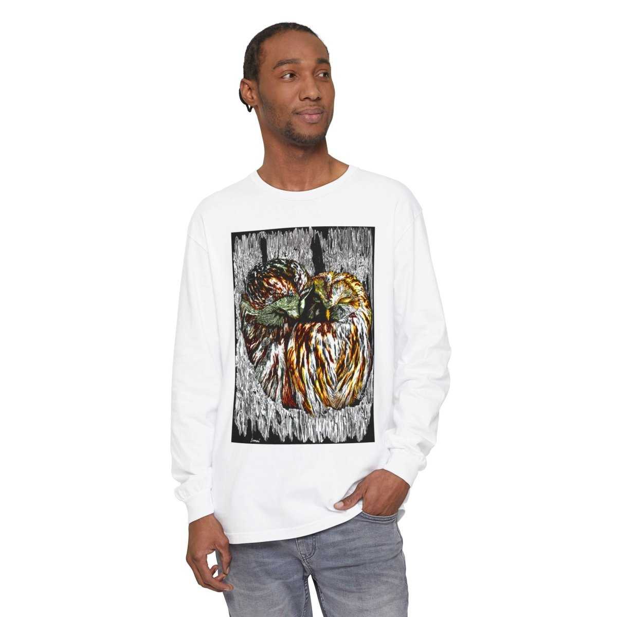 Owl Artistic Long Sleeve T-Shirt | Nature - Inspired Design for Casual Wear - Curran Artworks