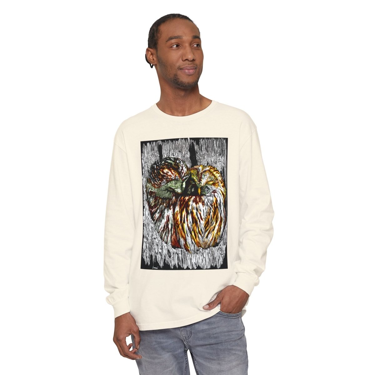 Owl Artistic Long Sleeve T-Shirt | Nature - Inspired Design for Casual Wear - Curran Artworks