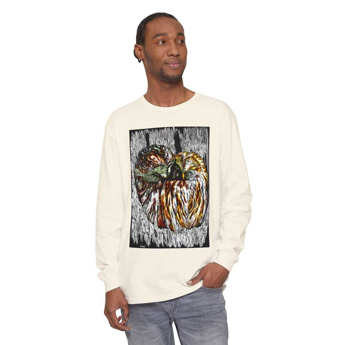 Owl Artistic Long Sleeve T-Shirt | Nature - Inspired Design for Casual Wear - Curran Artworks