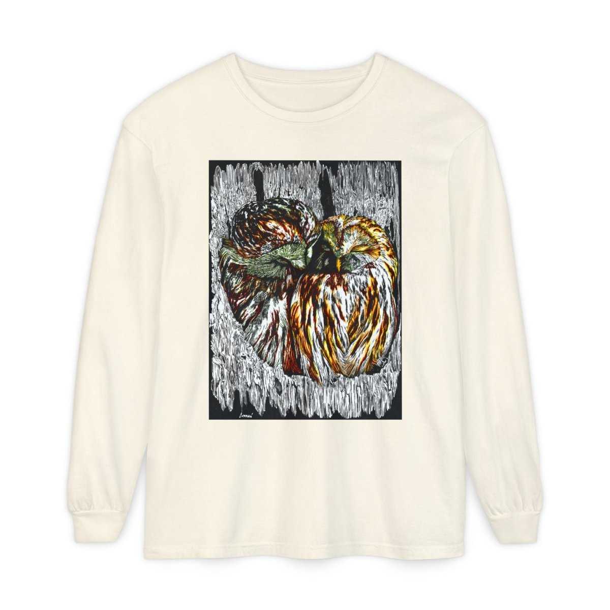 Owl Artistic Long Sleeve T-Shirt | Nature - Inspired Design for Casual Wear - Curran Artworks