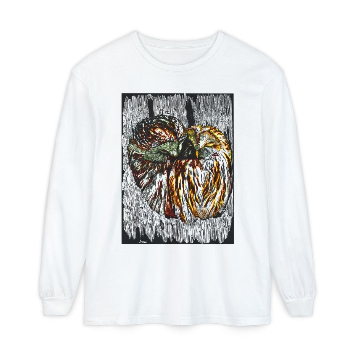 Owl Artistic Long Sleeve T-Shirt | Nature - Inspired Design for Casual Wear - Curran Artworks