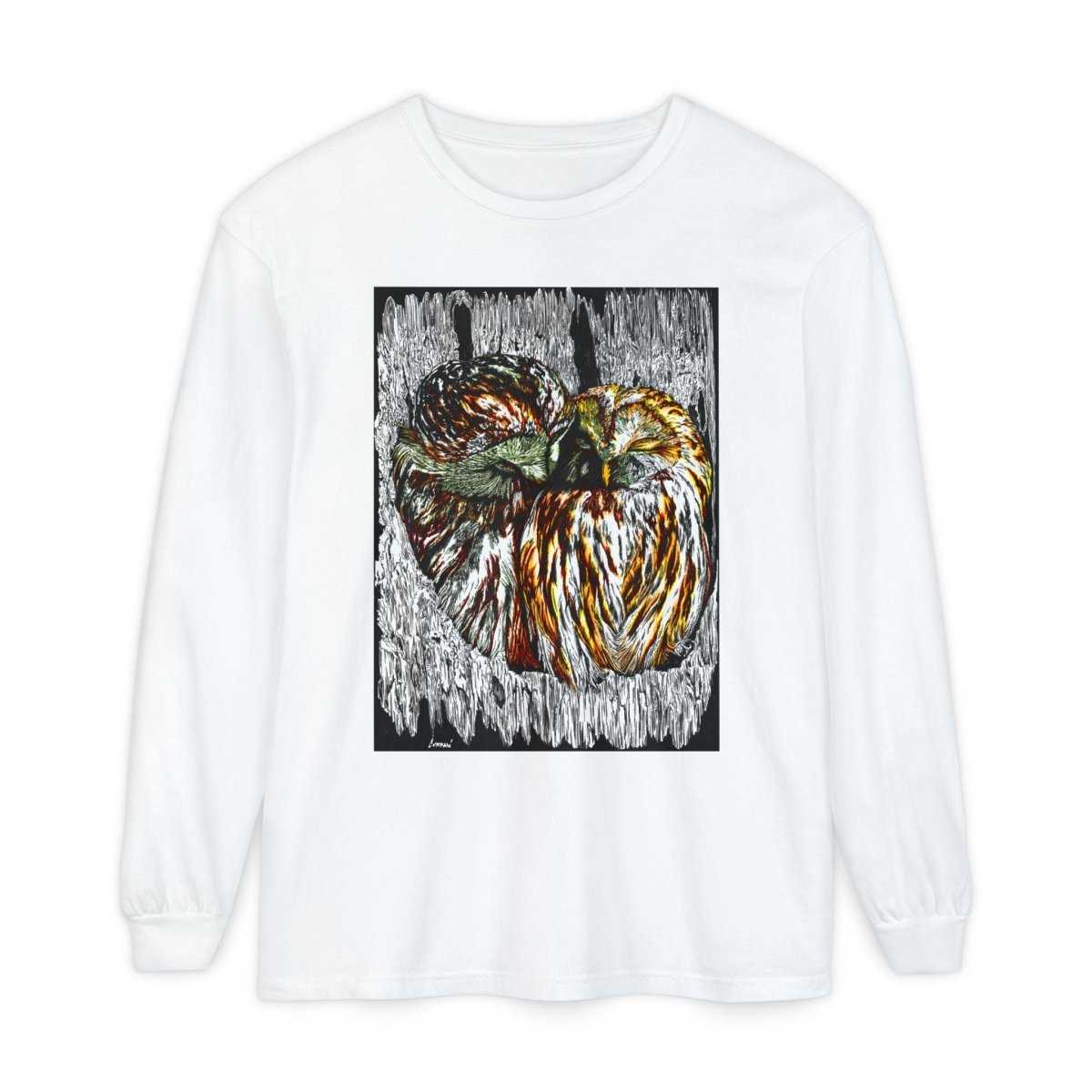 Owl Artistic Long Sleeve T-Shirt | Nature - Inspired Design for Casual Wear - Curran Artworks