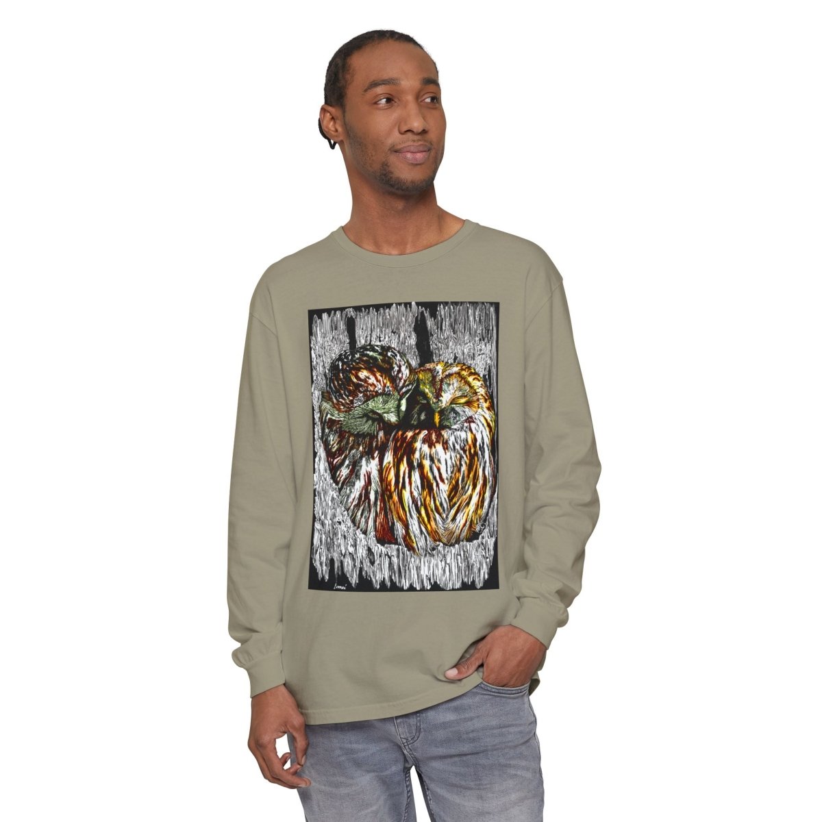 Owl Artistic Long Sleeve T-Shirt | Nature - Inspired Design for Casual Wear - Curran Artworks