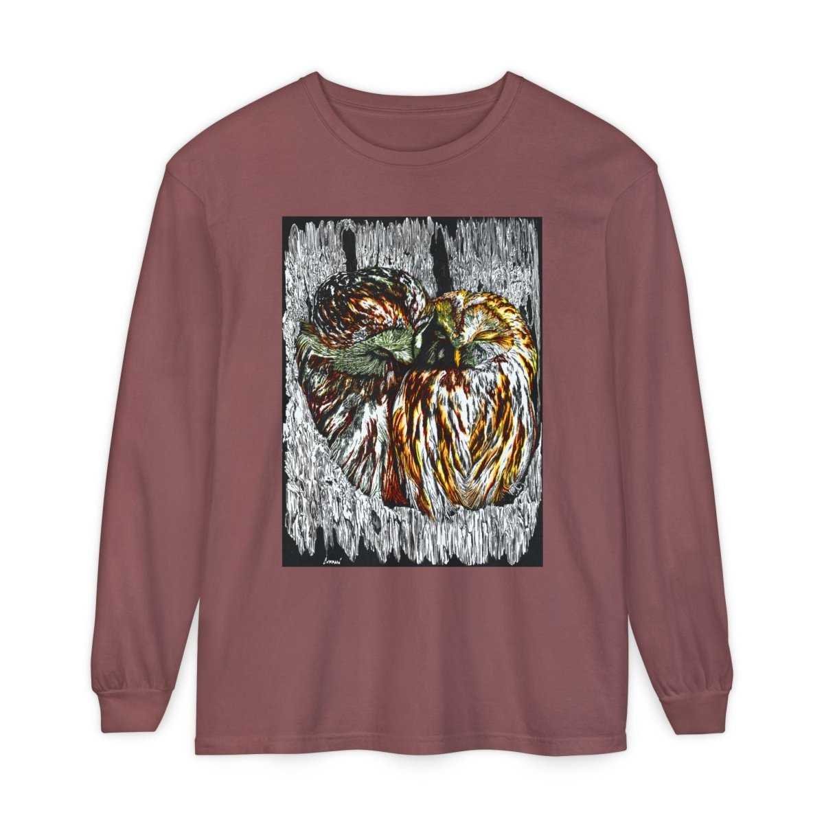 Owl Artistic Long Sleeve T-Shirt | Nature - Inspired Design for Casual Wear - Curran Artworks