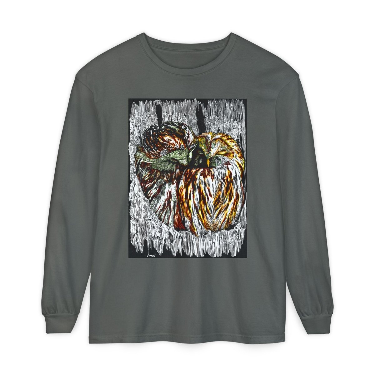 Owl Artistic Long Sleeve T-Shirt | Nature - Inspired Design for Casual Wear - Curran Artworks