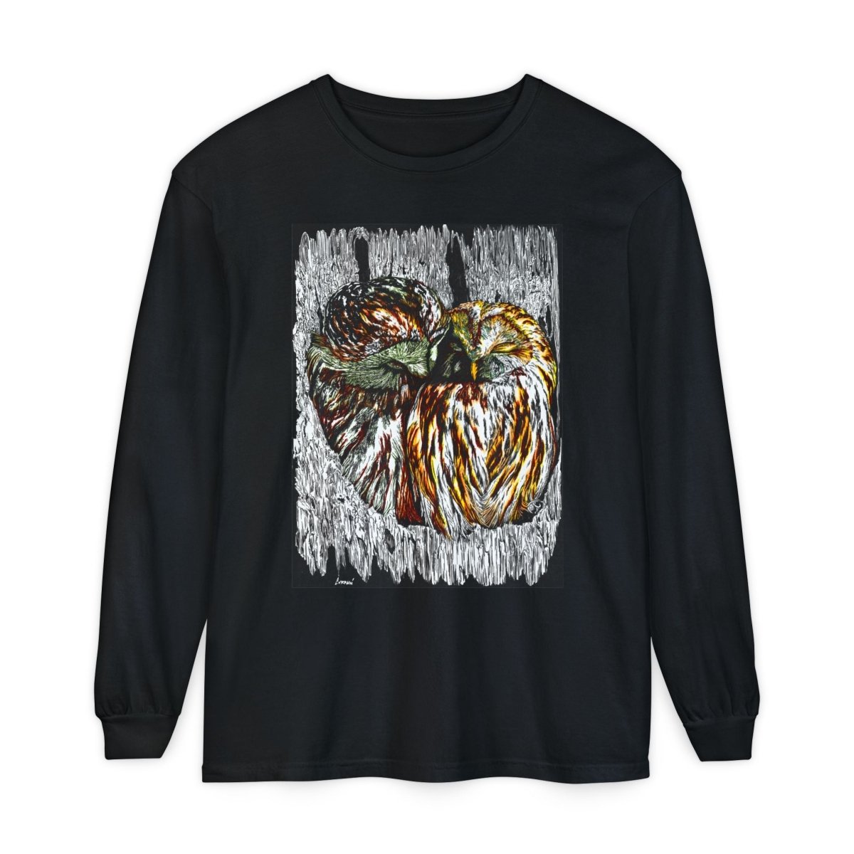 Owl Artistic Long Sleeve T-Shirt | Nature - Inspired Design for Casual Wear - Curran Artworks