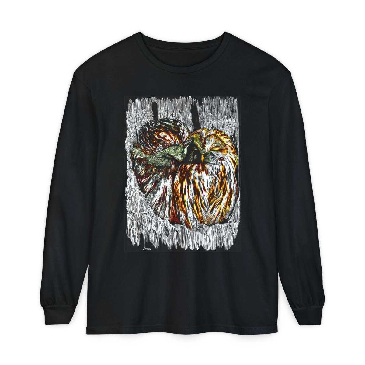 Owl Artistic Long Sleeve T-Shirt | Nature - Inspired Design for Casual Wear - Curran Artworks