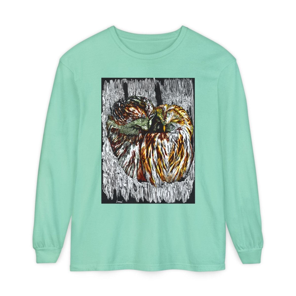 Owl Artistic Long Sleeve T-Shirt | Nature - Inspired Design for Casual Wear - Curran Artworks