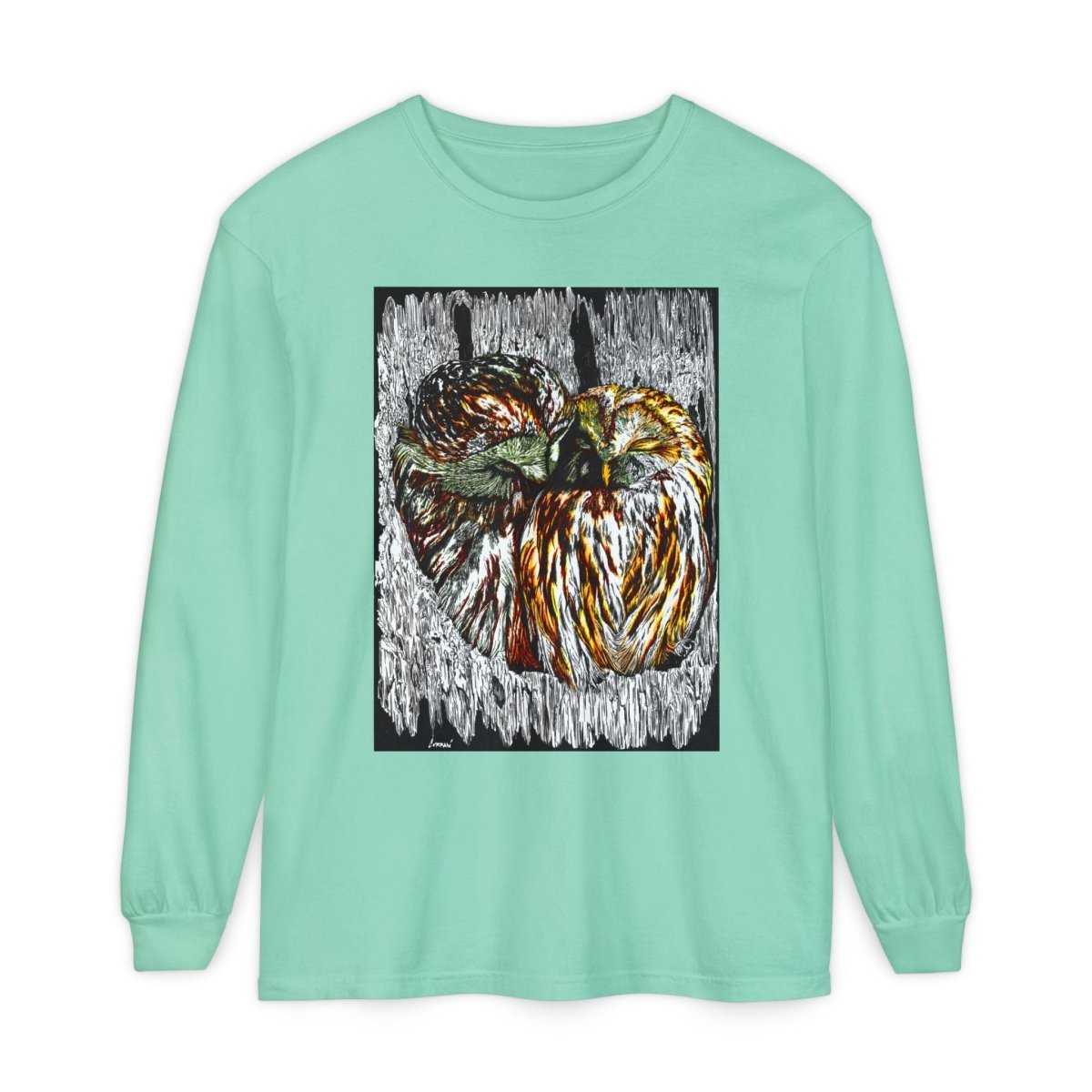 Owl Artistic Long Sleeve T-Shirt | Nature - Inspired Design for Casual Wear - Curran Artworks