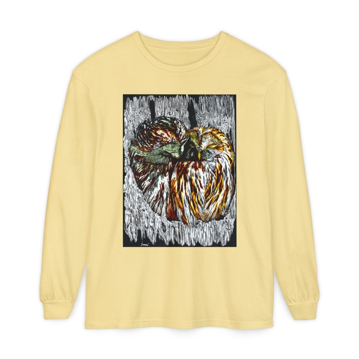 Owl Artistic Long Sleeve T-Shirt | Nature - Inspired Design for Casual Wear - Curran Artworks