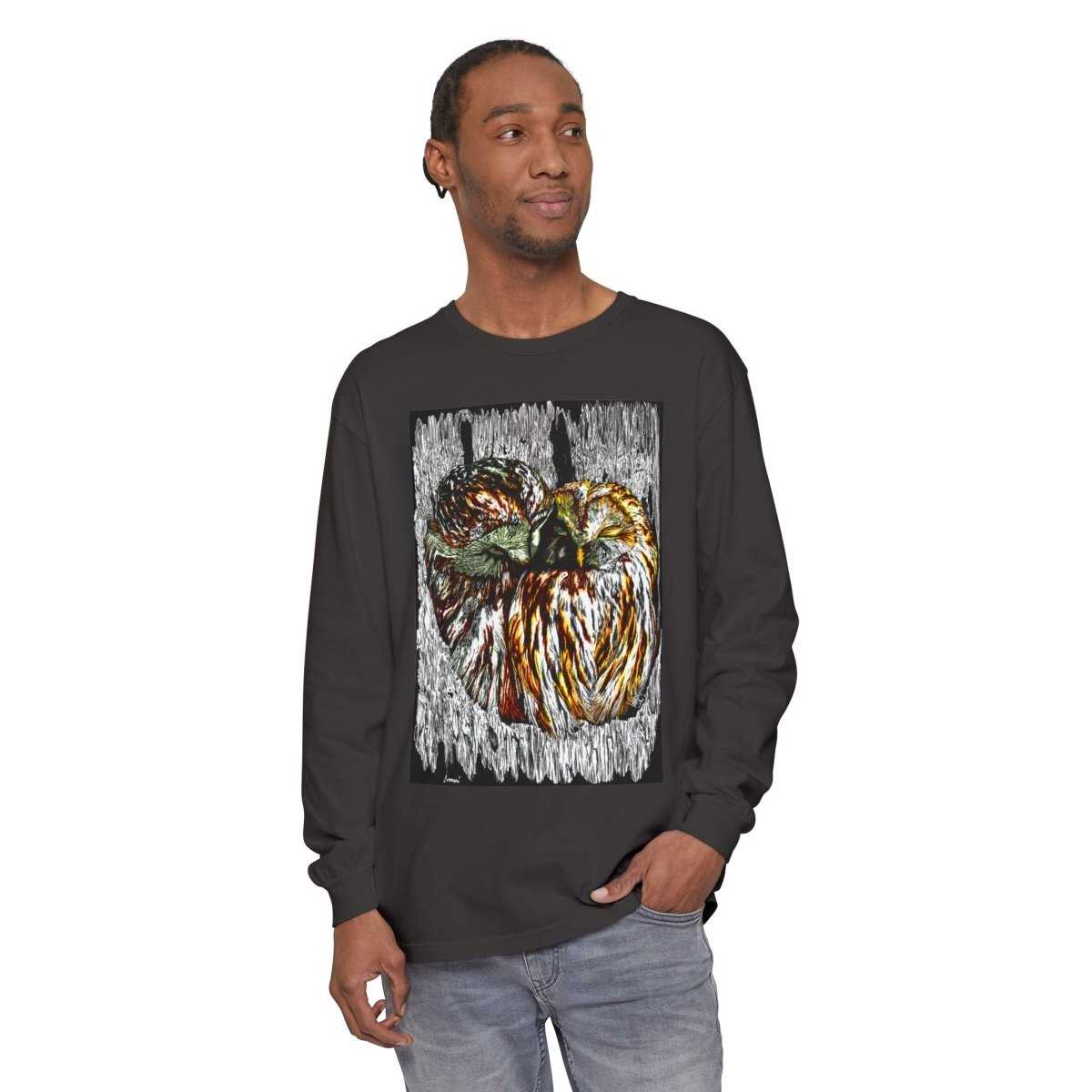 Owl Artistic Long Sleeve T-Shirt | Nature - Inspired Design for Casual Wear - Curran Artworks