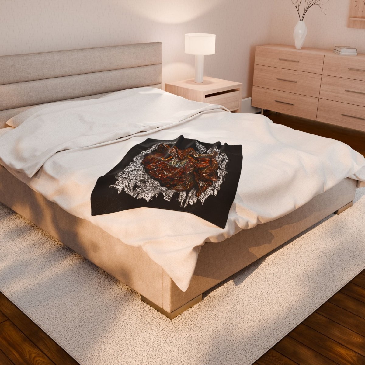 Owl Design Velveteen Plush Blanket - Cozy Nature - Inspired Home Decor - Curran Artworks