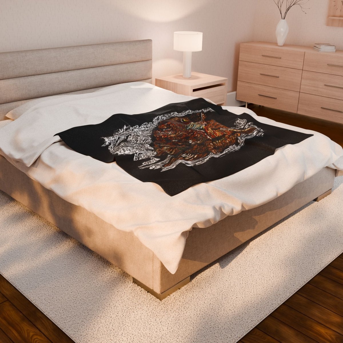 Owl Design Velveteen Plush Blanket - Cozy Nature - Inspired Home Decor - Curran Artworks