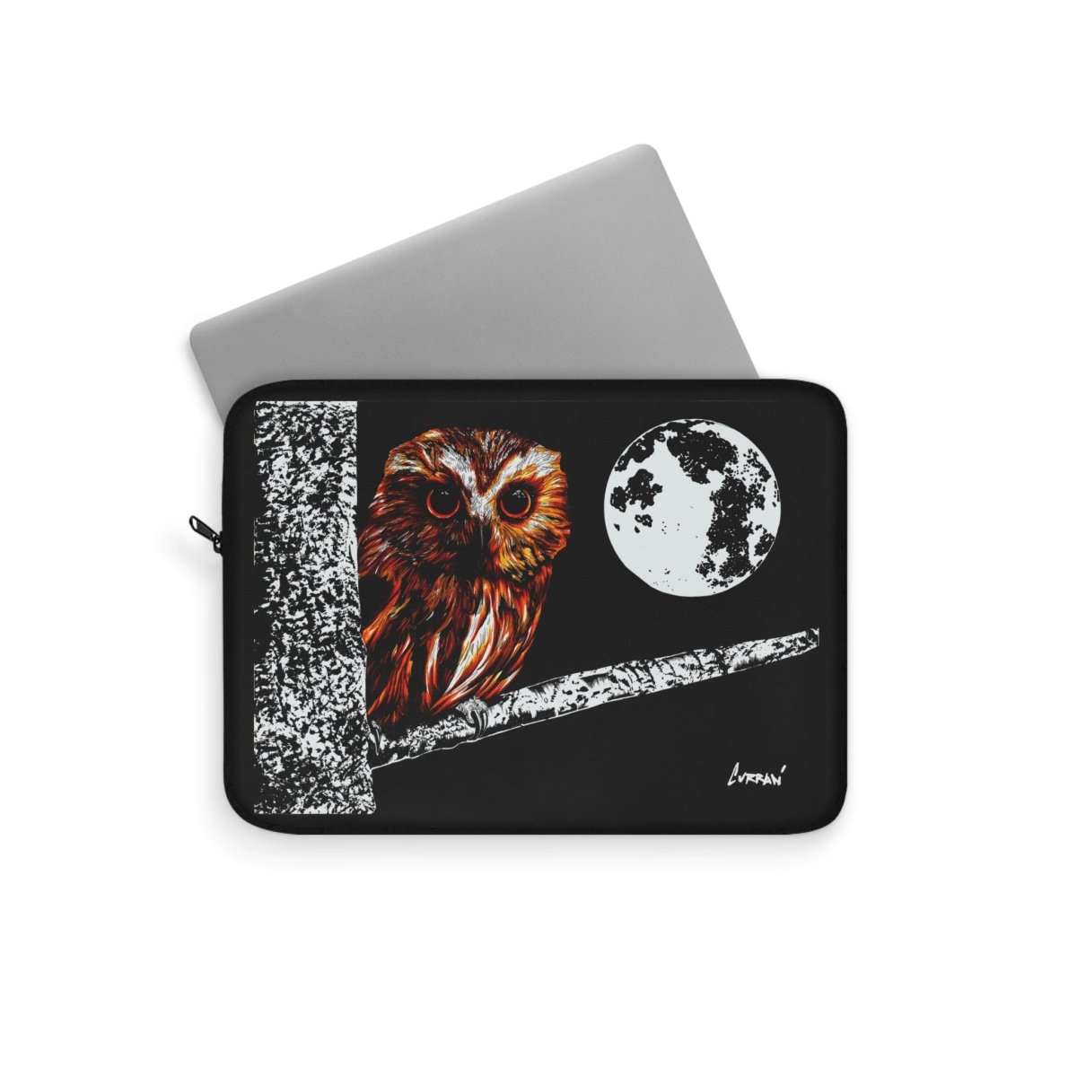 Owl Moon Laptop Sleeve - Stylish and Protective Tech Accessory - Curran Artworks