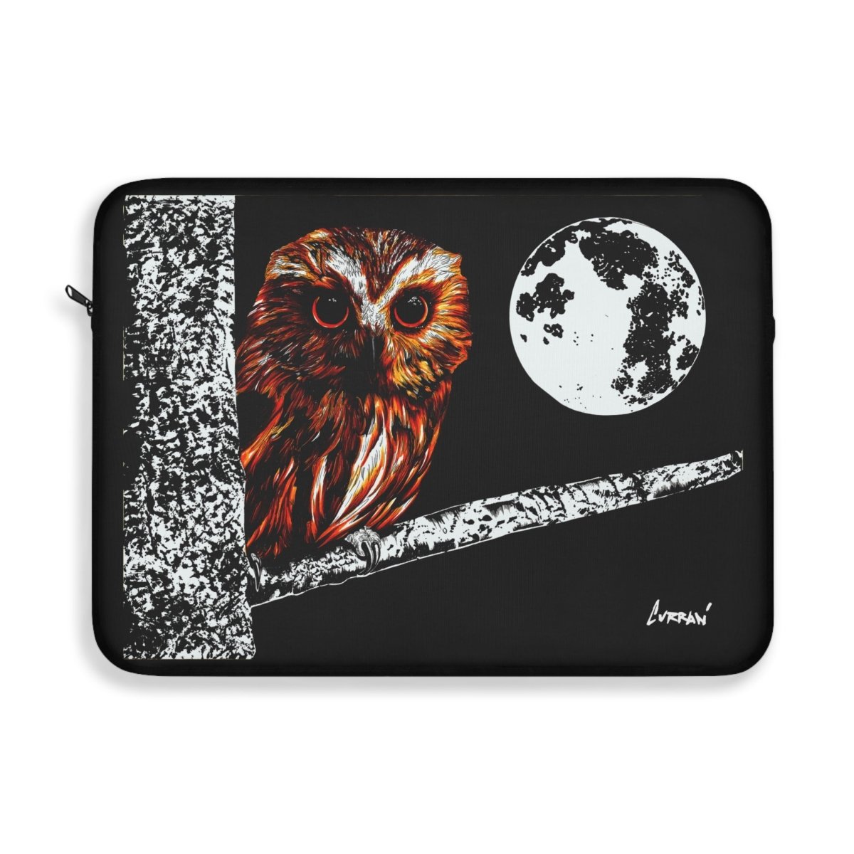 Owl Moon Laptop Sleeve - Stylish and Protective Tech Accessory - Curran Artworks