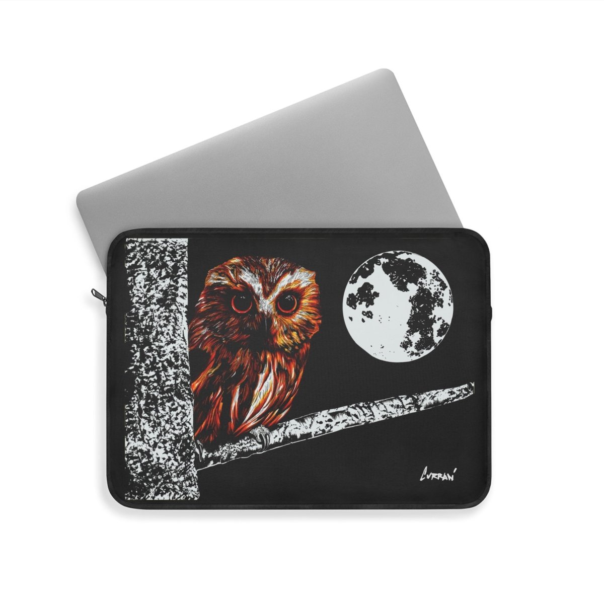 Owl Moon Laptop Sleeve - Stylish and Protective Tech Accessory - Curran Artworks