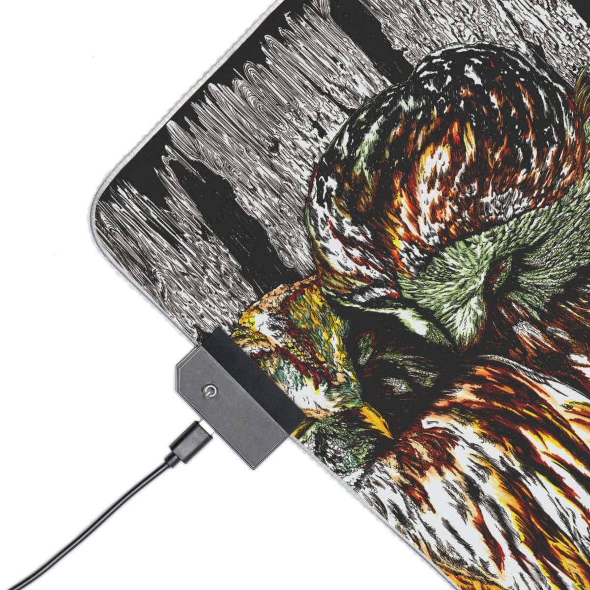 Owls Illuminated Gaming Mouse Pad with Artistic Owl Design - Curran Artworks