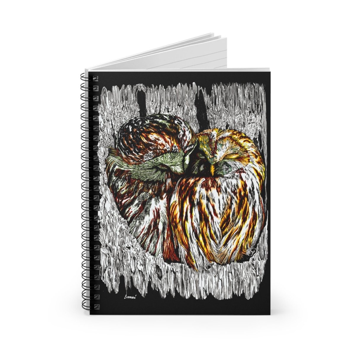 Owls Spiral Notebook - Ruled Line | Perfect for Nature Lovers & Artists - Curran Artworks