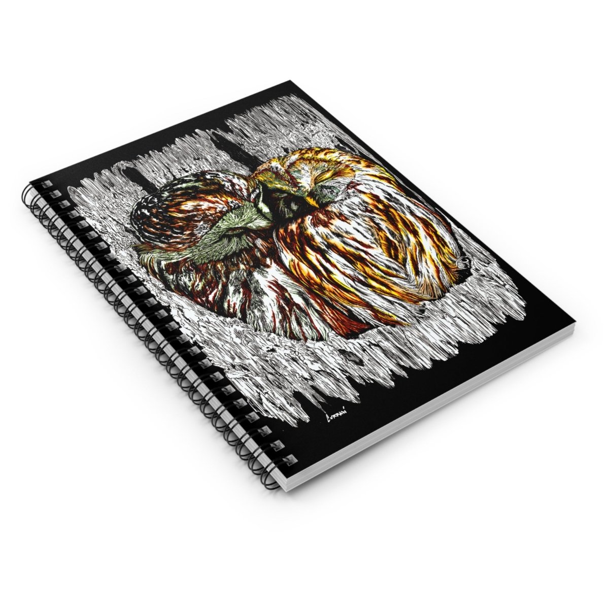 Owls Spiral Notebook - Ruled Line | Perfect for Nature Lovers & Artists - Curran Artworks