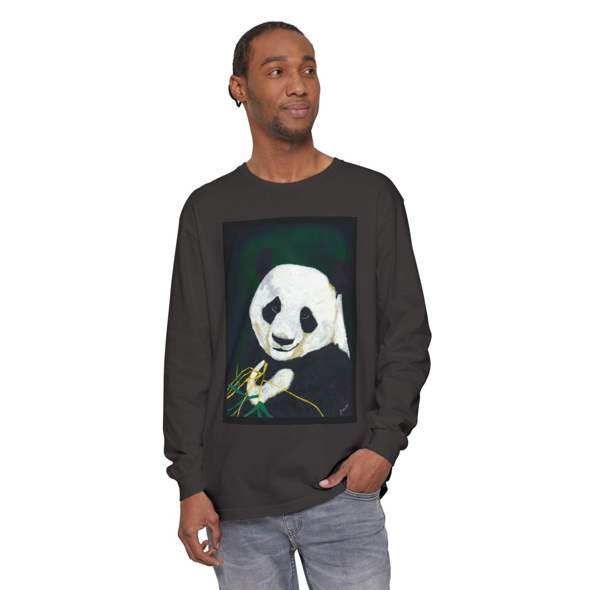 Panda Art Long Sleeve T-Shirt for Animal Lovers - Curran Artworks