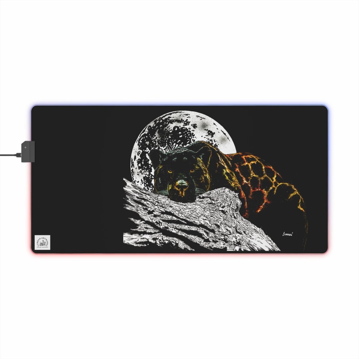 Panther LED Gaming Mouse Pad with Bear Design - Stylish & Functional for Gamers - Curran Artworks