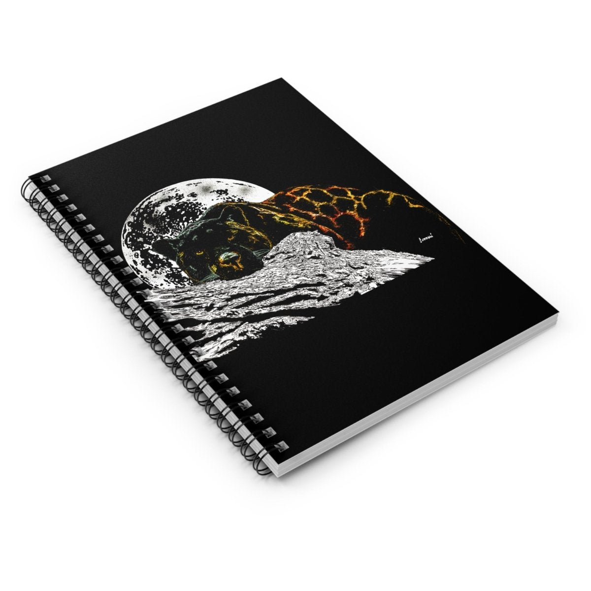 Panther Spiral Notebook - Ruled Lines for Dreamers and Nature Lovers - Curran Artworks