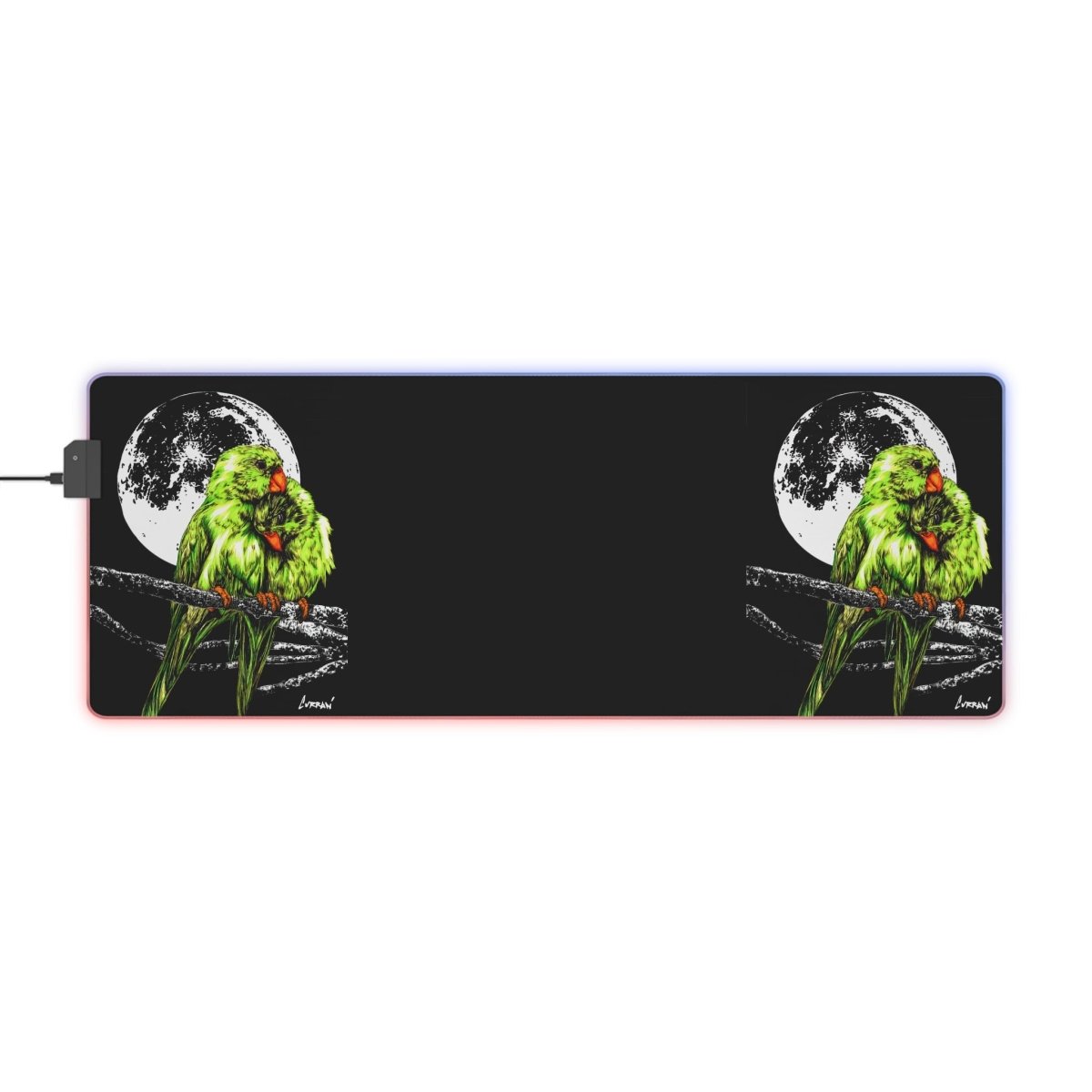 Parrot LED Illuminated Gaming Mouse Pad - Curran Artworks