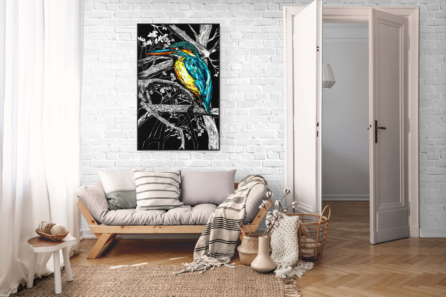 Kingfisher Exotic Bird Wall Art Poster Print