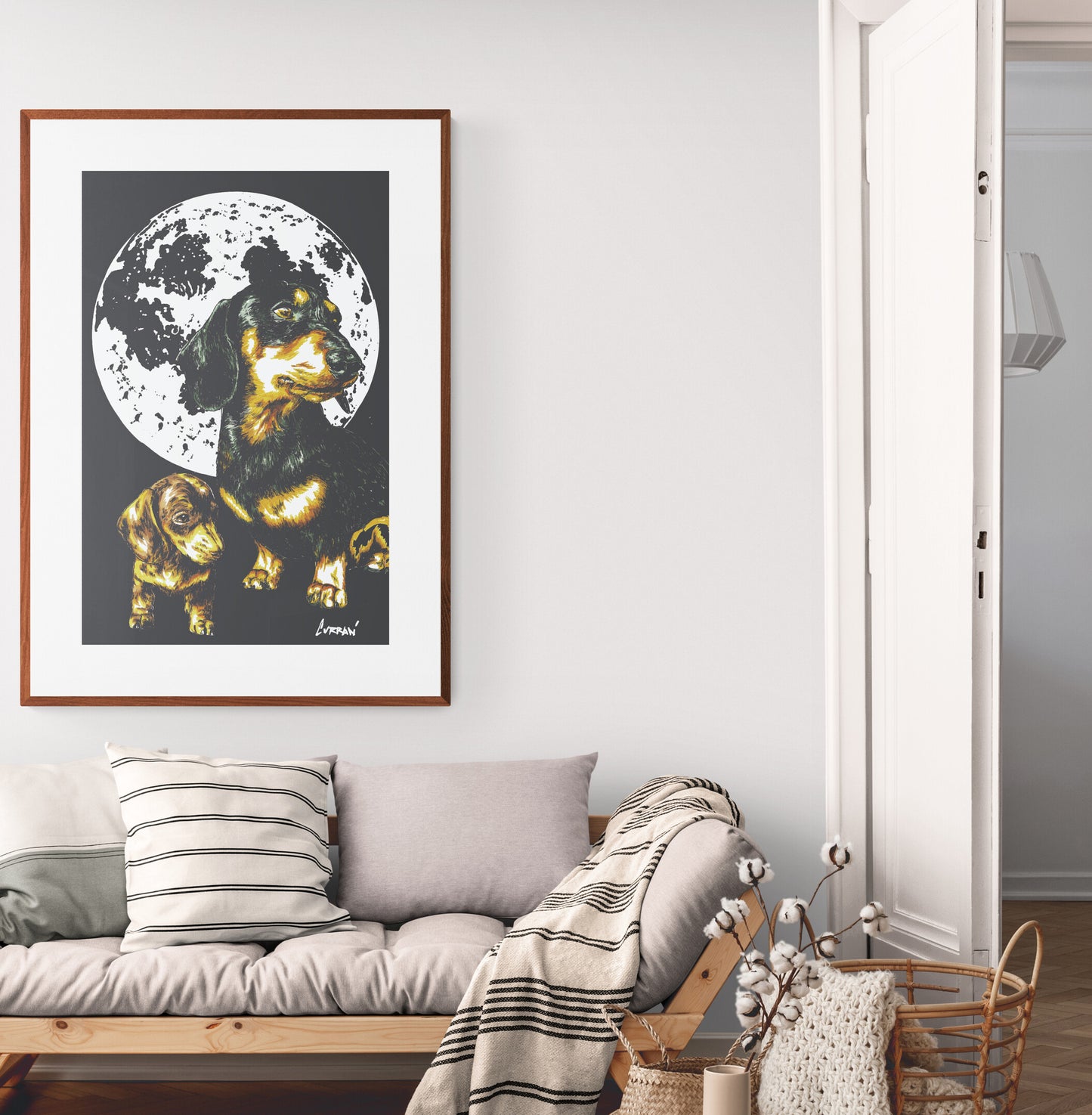 Dachshunds Original Hand Drawn Wall Art Poster