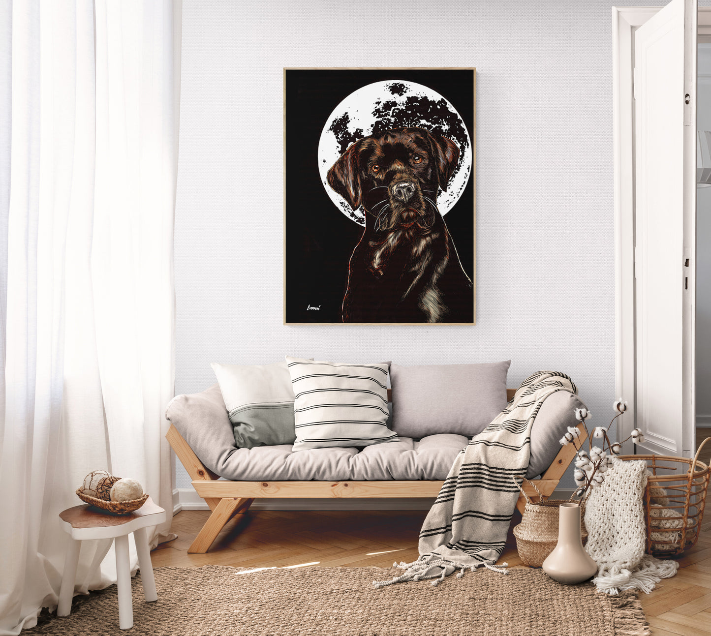 Chocolate Lab Original Hand Drawn Wall Art Poster