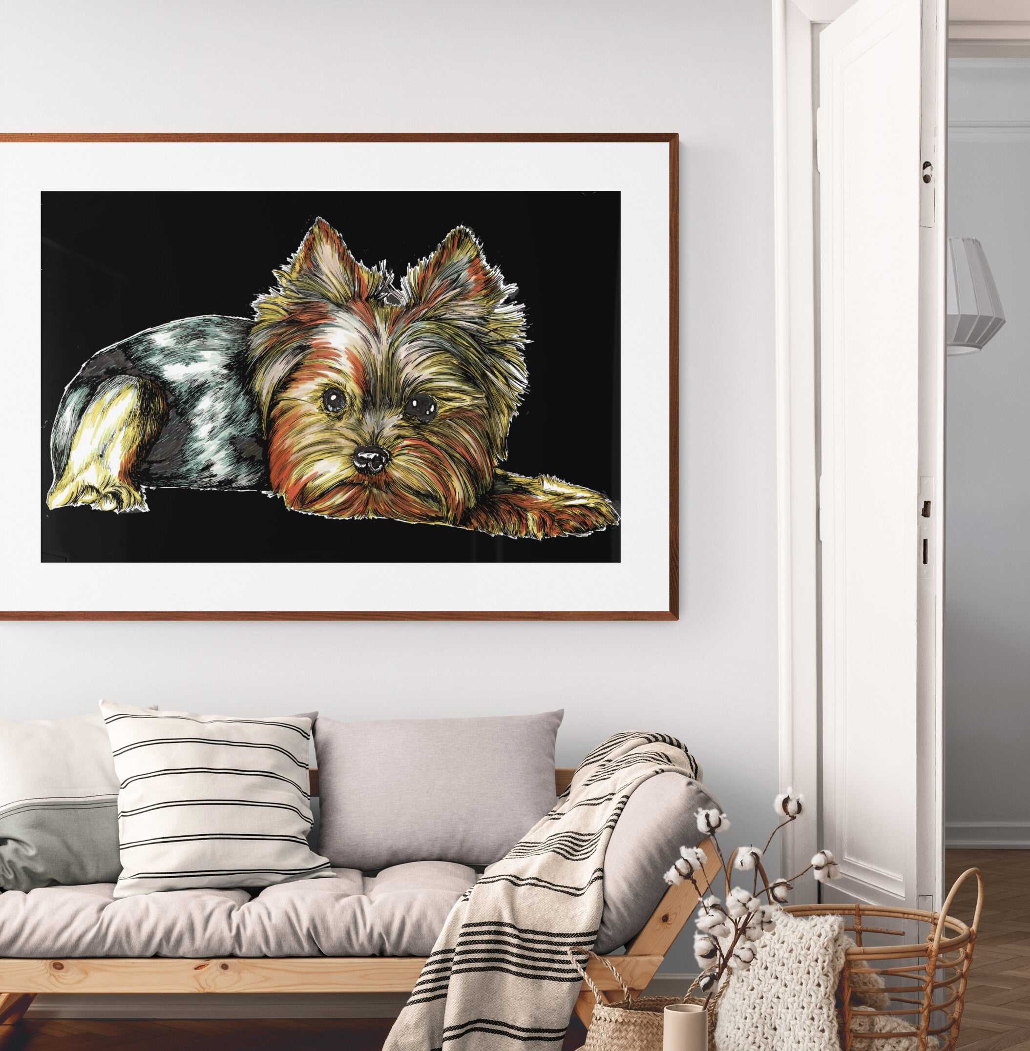 āLittle Guardian ā Transform your space with Yorkie Terrier 2 Original Wall Art Poster - a must-have for all dog lovers! Shop now for a touch of whimsy.ā