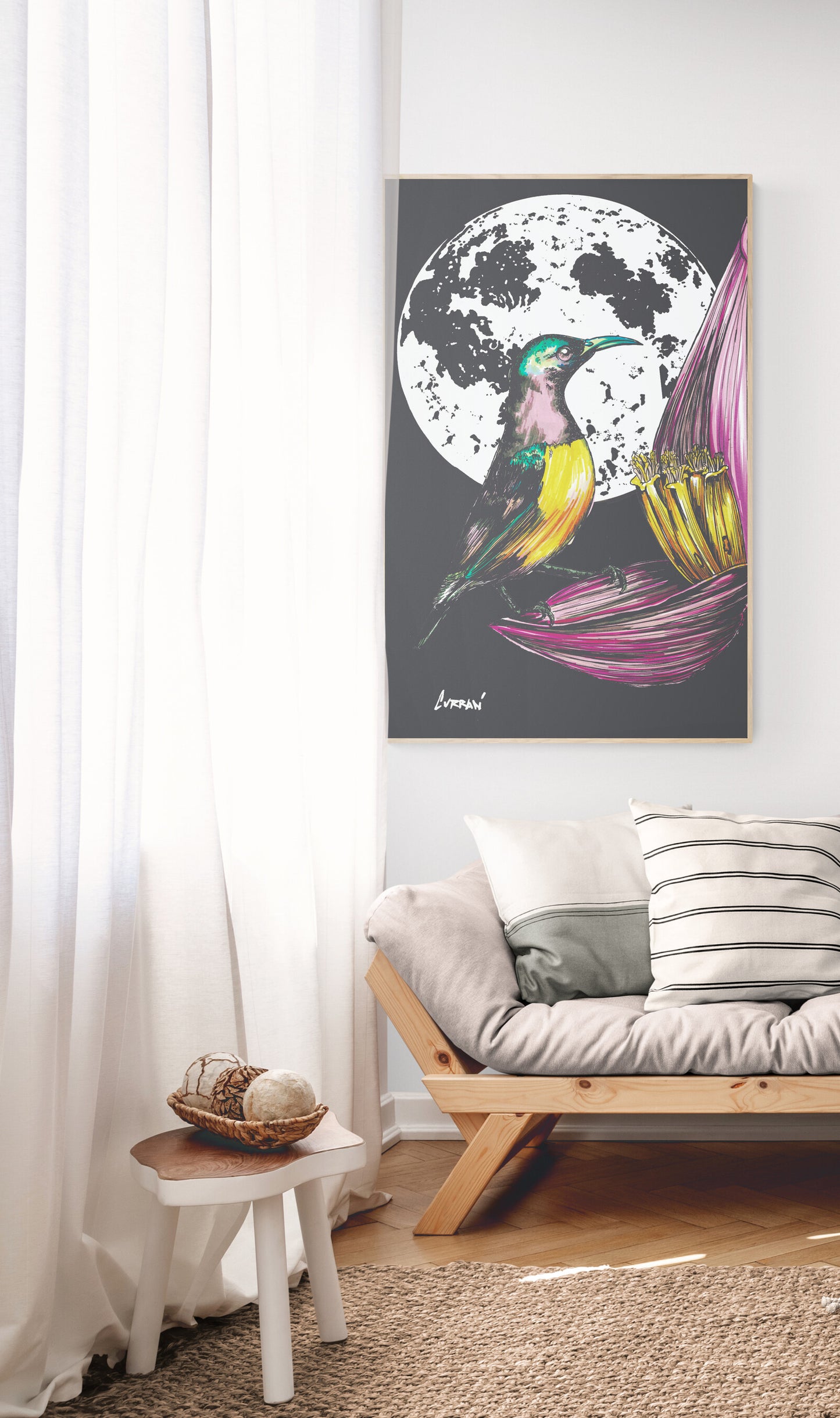 Hummingbird Original Hand Drawn Wall Art Poster