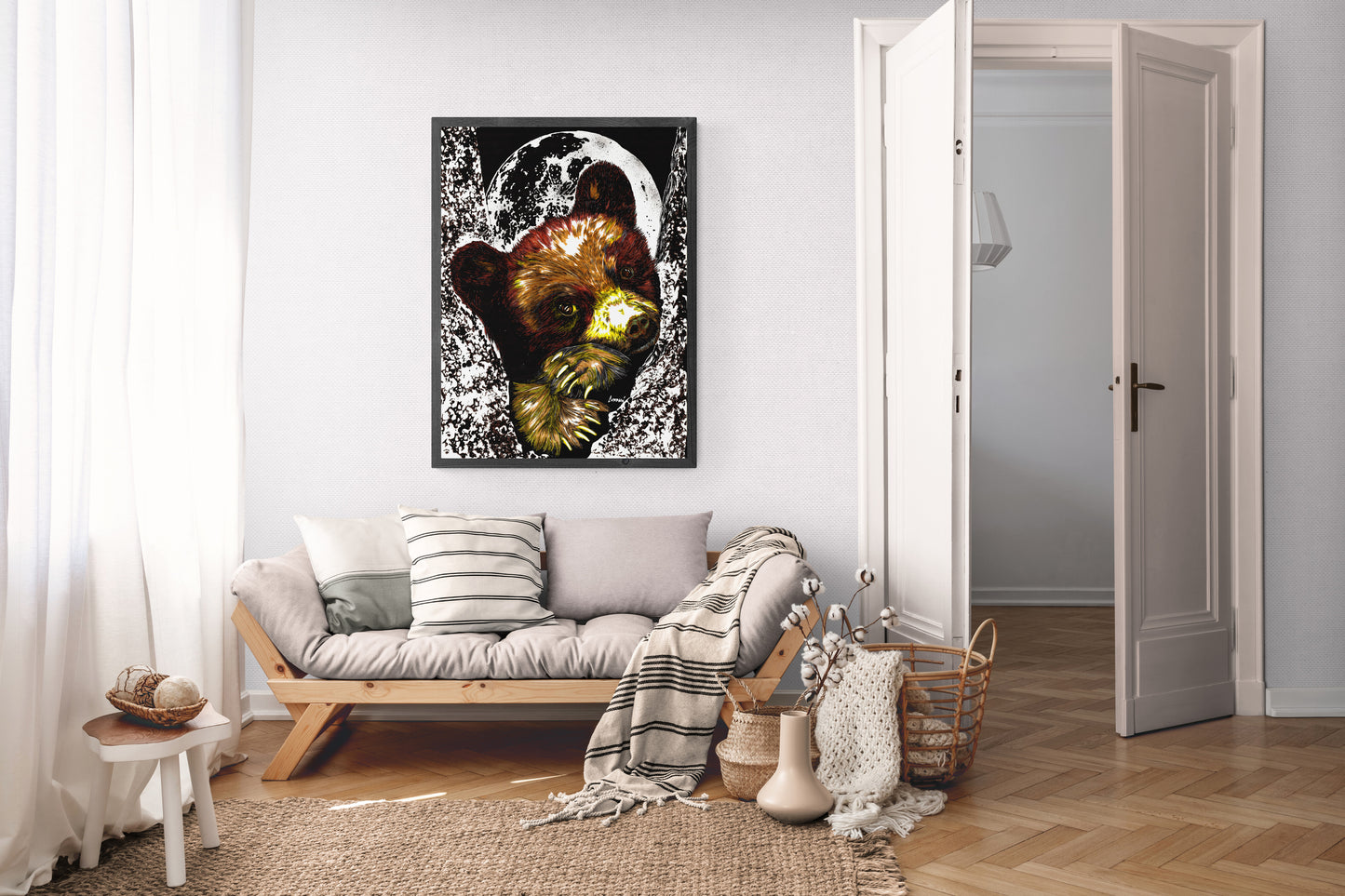 Brown Bear Cub Original hand drawn Wall Art Poster